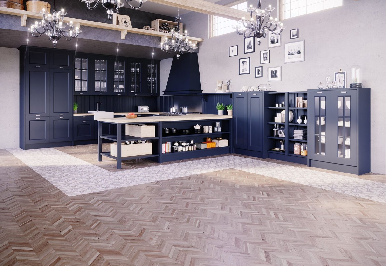 23 Cocina Xativa Azul Oxford Vista General Final Alta